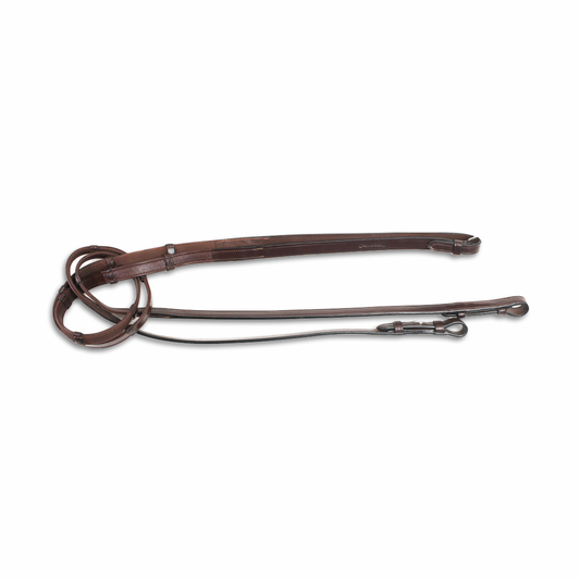 Leather reins and grip with blocks without stops 